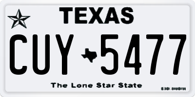 TX license plate CUY5477