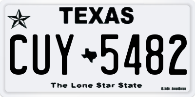 TX license plate CUY5482