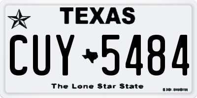 TX license plate CUY5484