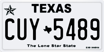 TX license plate CUY5489
