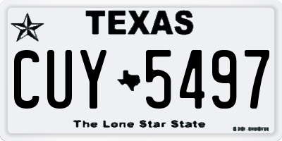 TX license plate CUY5497