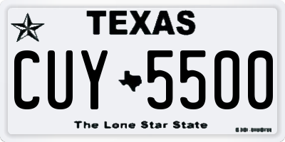 TX license plate CUY5500