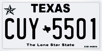 TX license plate CUY5501