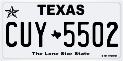 TX license plate CUY5502
