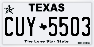 TX license plate CUY5503