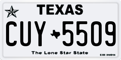TX license plate CUY5509