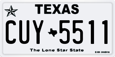 TX license plate CUY5511
