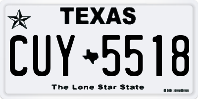 TX license plate CUY5518