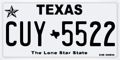 TX license plate CUY5522