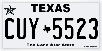TX license plate CUY5523