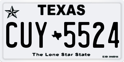 TX license plate CUY5524