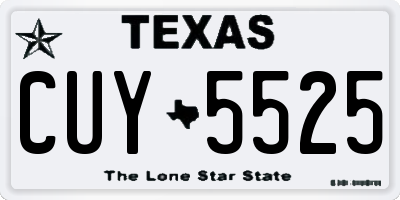 TX license plate CUY5525