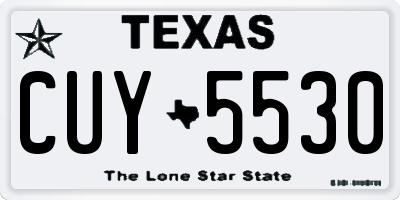 TX license plate CUY5530
