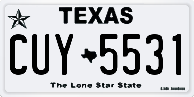 TX license plate CUY5531
