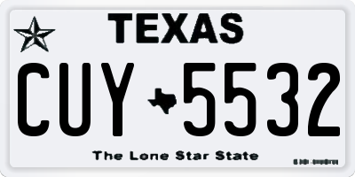 TX license plate CUY5532