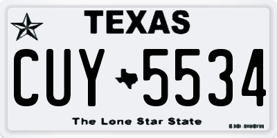 TX license plate CUY5534