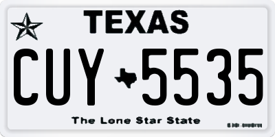 TX license plate CUY5535
