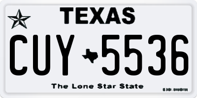 TX license plate CUY5536