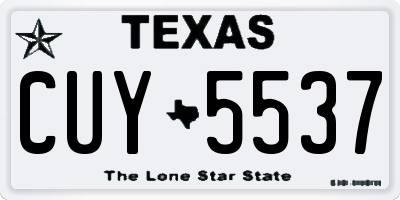 TX license plate CUY5537
