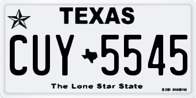 TX license plate CUY5545