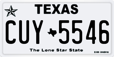 TX license plate CUY5546
