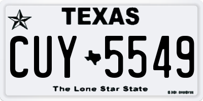 TX license plate CUY5549