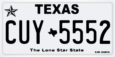 TX license plate CUY5552
