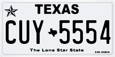 TX license plate CUY5554