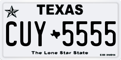 TX license plate CUY5555