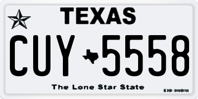 TX license plate CUY5558