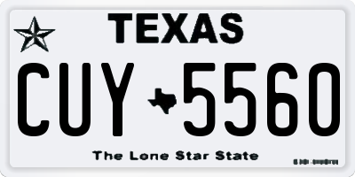 TX license plate CUY5560