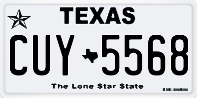 TX license plate CUY5568