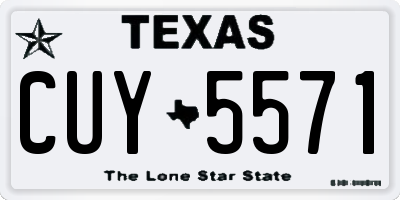 TX license plate CUY5571