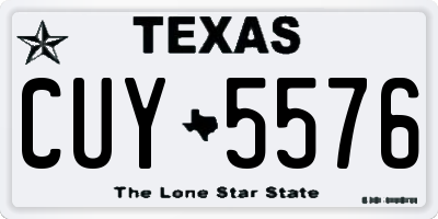 TX license plate CUY5576