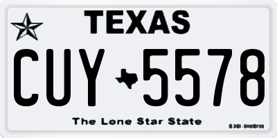 TX license plate CUY5578