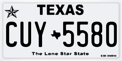 TX license plate CUY5580