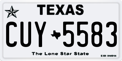 TX license plate CUY5583