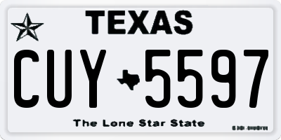 TX license plate CUY5597
