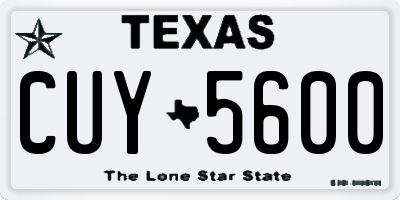 TX license plate CUY5600