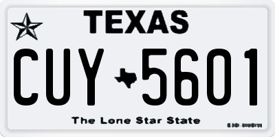 TX license plate CUY5601