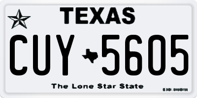 TX license plate CUY5605