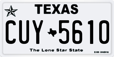 TX license plate CUY5610