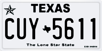 TX license plate CUY5611
