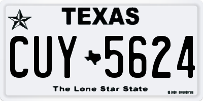 TX license plate CUY5624