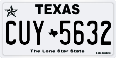 TX license plate CUY5632
