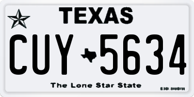 TX license plate CUY5634