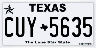 TX license plate CUY5635