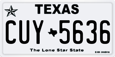 TX license plate CUY5636
