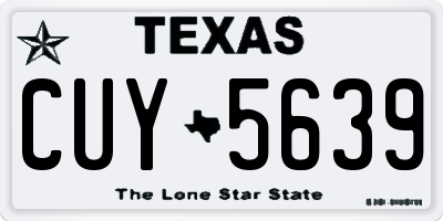 TX license plate CUY5639