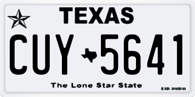 TX license plate CUY5641